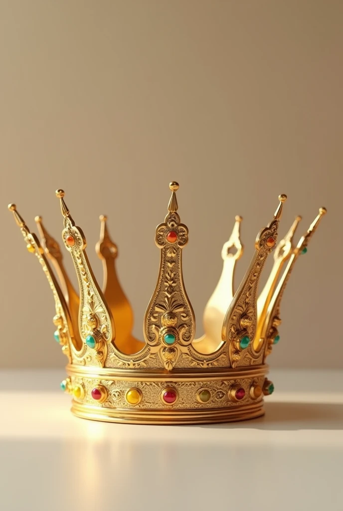 Designer of a golden crown, realistic object