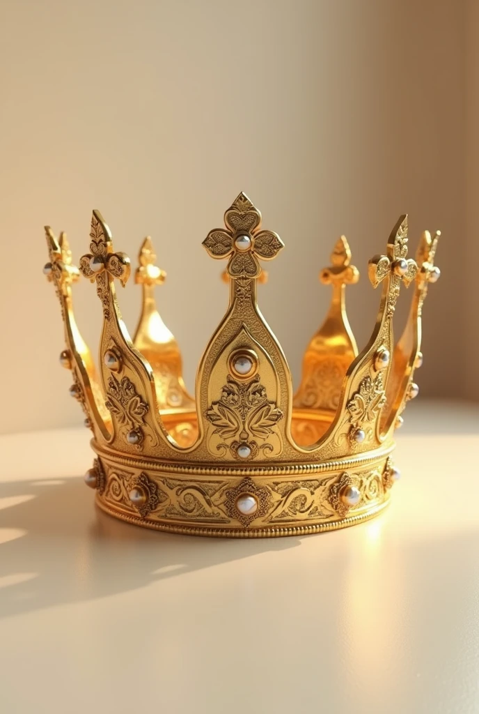 Designer of a golden crown, realistic object