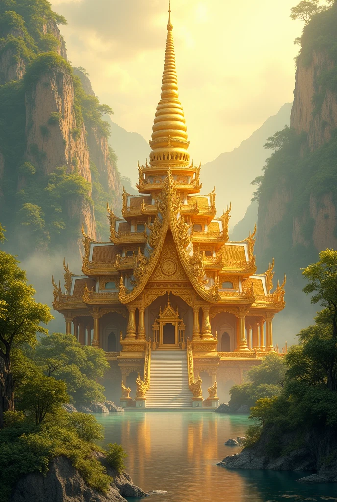 Create a .png image of golden temple only