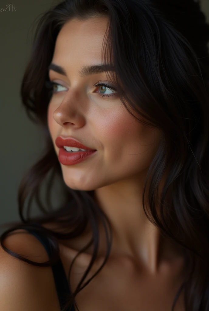 femme arafée aux longs cheveux noir, Lucy Hale, lèvres charnues, Image de profil, acquiesça, lécher, petit visage en forme de coeur, Hailee Steinfeld, jolie moue, coeur en forme de visage, Dua Lipa, elle a un joli visage, Kat Dennings, Isabelle Moner, lèvres boudeuses, sexy, instagram, ofm , mym, only fan