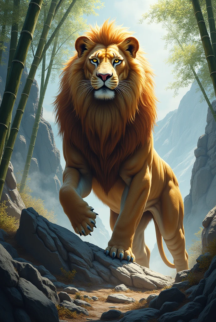 lion, Baekdu Mountain Tiger, enlargement, In the mountains, bamboo