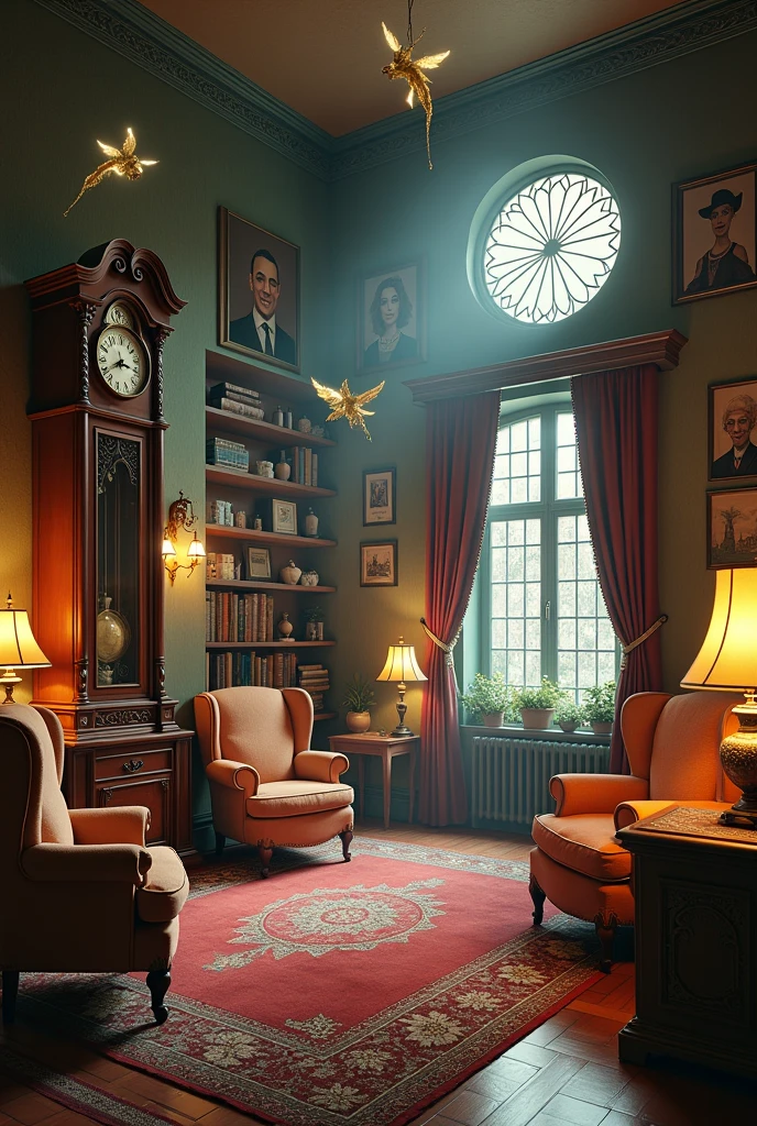 a magical living room where objects have a life of their own
