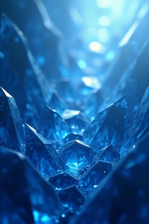 abstract crystal texture background, geometric, blue hue