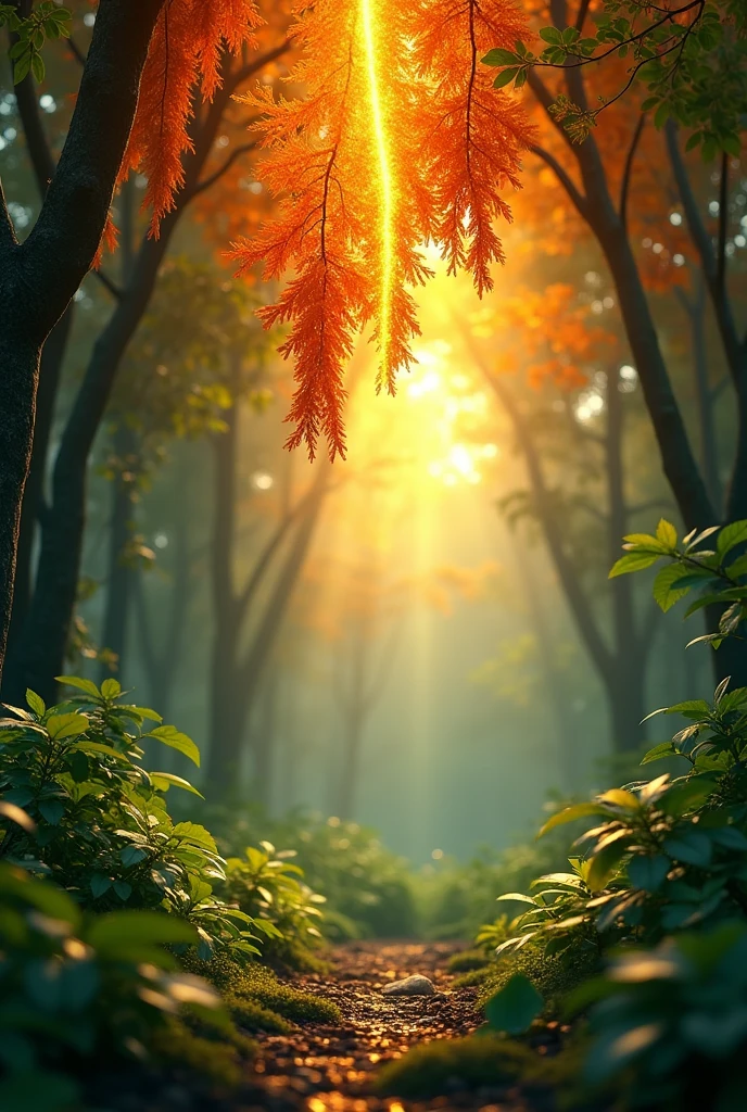 ORANGE split in the forest, with drops of water 
(4k hd)