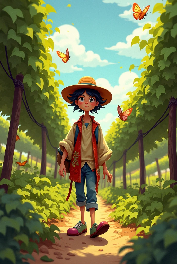 Crazy René in the vineyard
