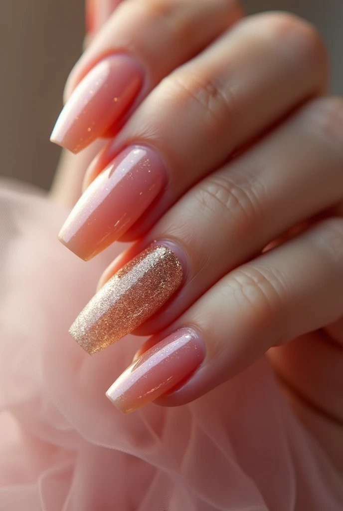 Make me nails that are pink and gold and inspired by luxury