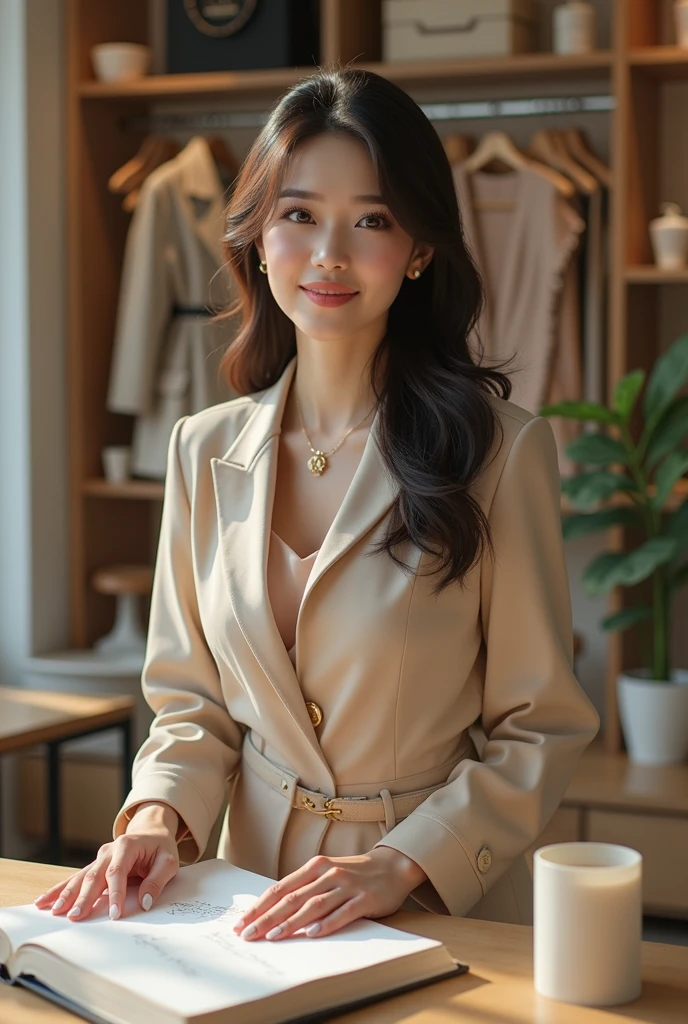 This 2 Korean beauty is a real go-getter. She's sharp, observant, and has a great sense of style. She's been running her own little fashion shop and is a total pro at managing and organizing. She's all about the details, whether it's at work or in her personal life. As she plans her wedding, she's making sure everything is perfect, down to the smallest detail.