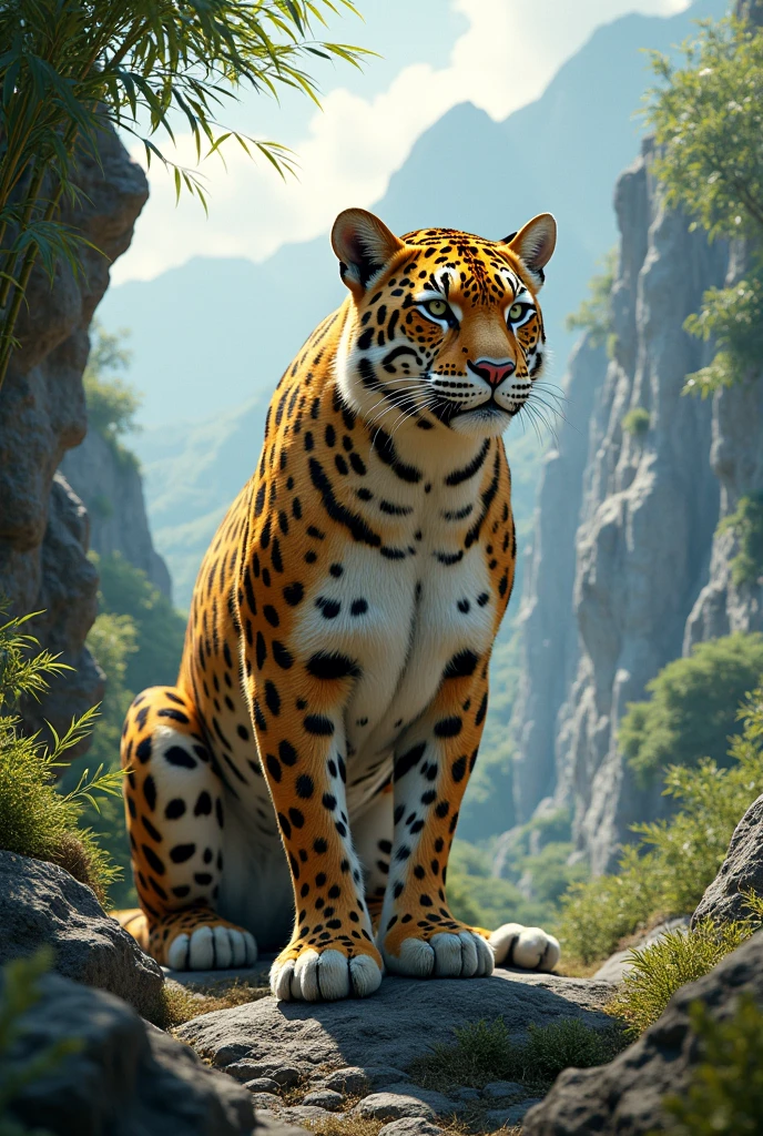 leopard, Baekdu Mountain Tiger, enlargement, In the mountains, bamboo