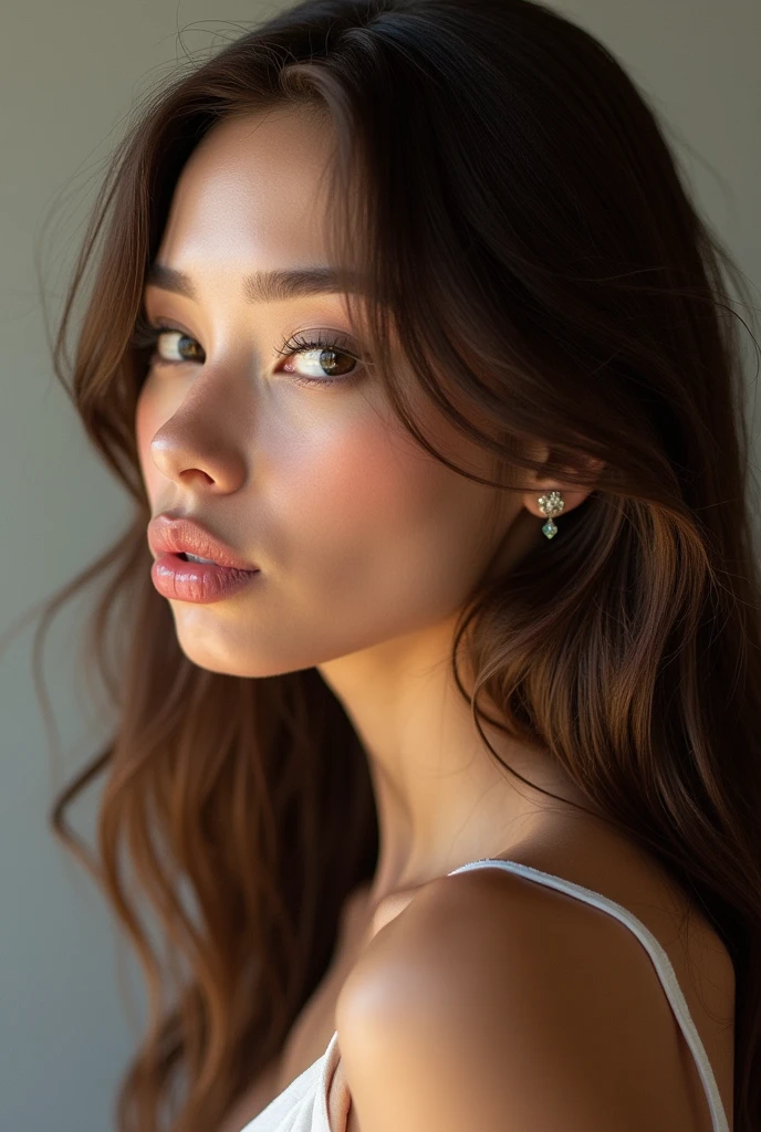 femme arafée aux longs cheveux bruns soufflant un baiser sur ses lèvres, Lucy Hale, lèvres charnues, Image de profil, acquiesça, petit visage en forme de coeur, Hailee Steinfeld, jolie moue, , coeur en forme de visage, Dua Lipa, elle a un joli visage, Kat Dennings, Isabelle Moner, lèvres boudeuses,