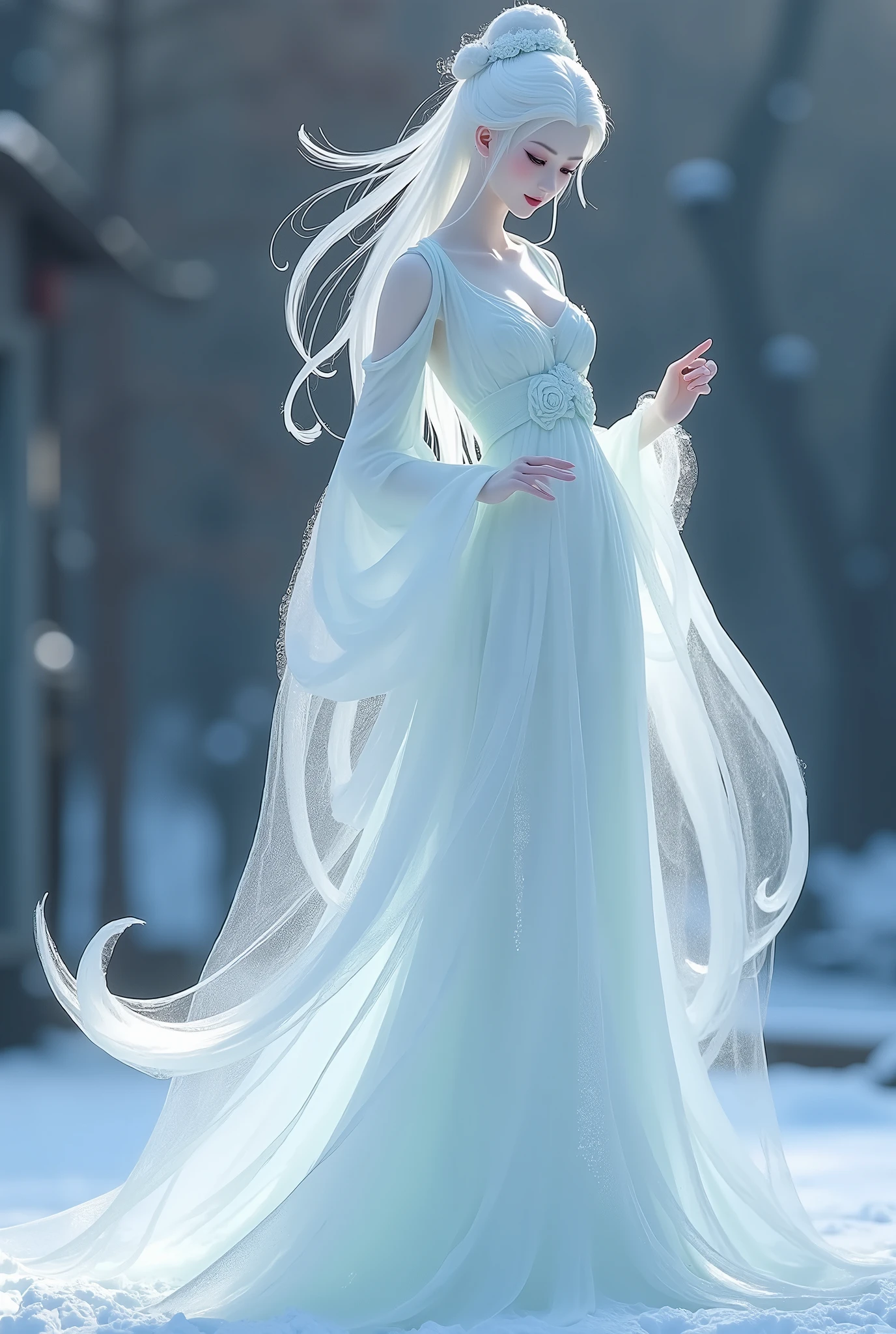 (Ice Sculpture:1.4),Movie Angle,(fan bingbing,  Ice Sculpture女孩,Anatomically correct,Full Body Love,杰作Ice Sculpture山茶花,Representative Works Hanfu,Smile,Sexy,全身Art,传统Art,Art,女王Art,令人惊叹的人体Art,Stunning Auditory Style, 惊艳的女孩Art)