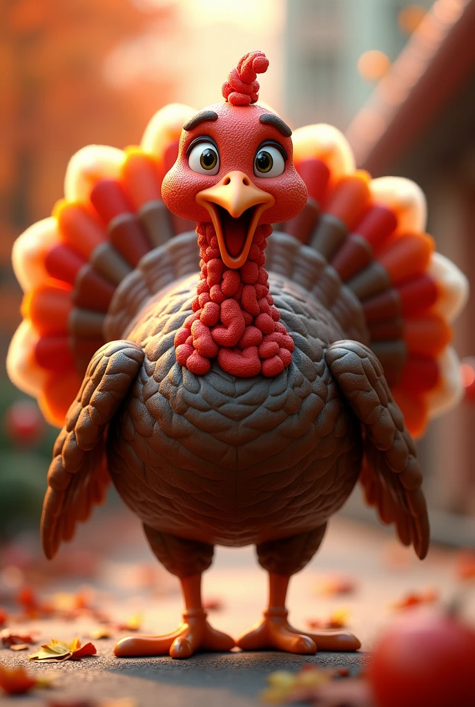 Create a super animated 3D full HD turkey animal mascot  