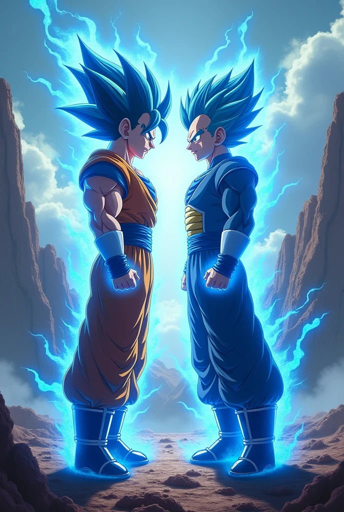 Supersayian blue goku with vegita