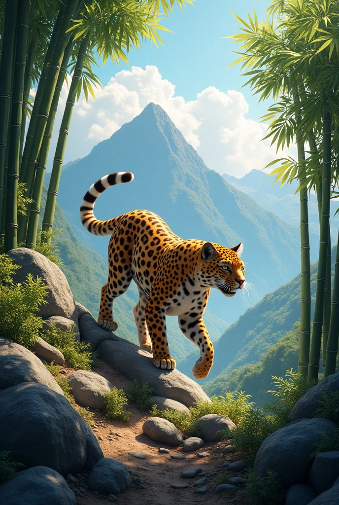 leopard, Baekdu Mountain, enlargement, In the mountains, bamboo