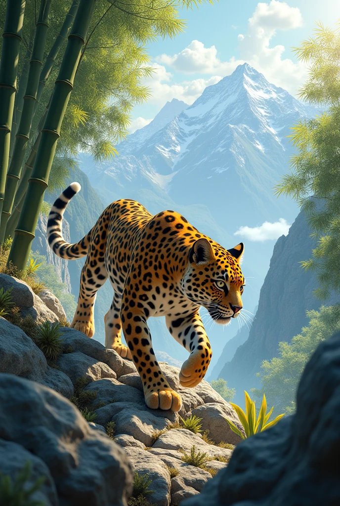 leopard, Baekdu Mountain, enlargement, In the mountains, bamboo