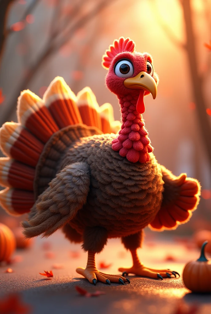 Create a super animated 3D full HD turkey animal mascot