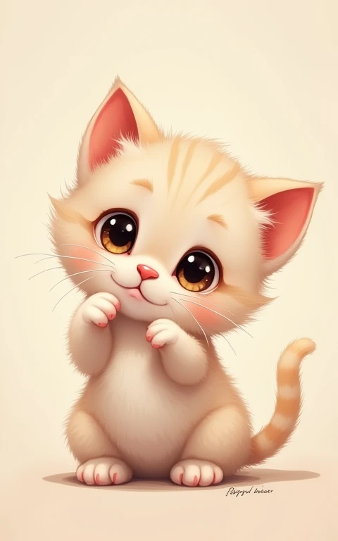 Innocentなおおきな動きをする、Strike a cute pose、masterpiece, Highest quality, Adorable、Cute eyes、Cute kitten、Too cute、Innocent