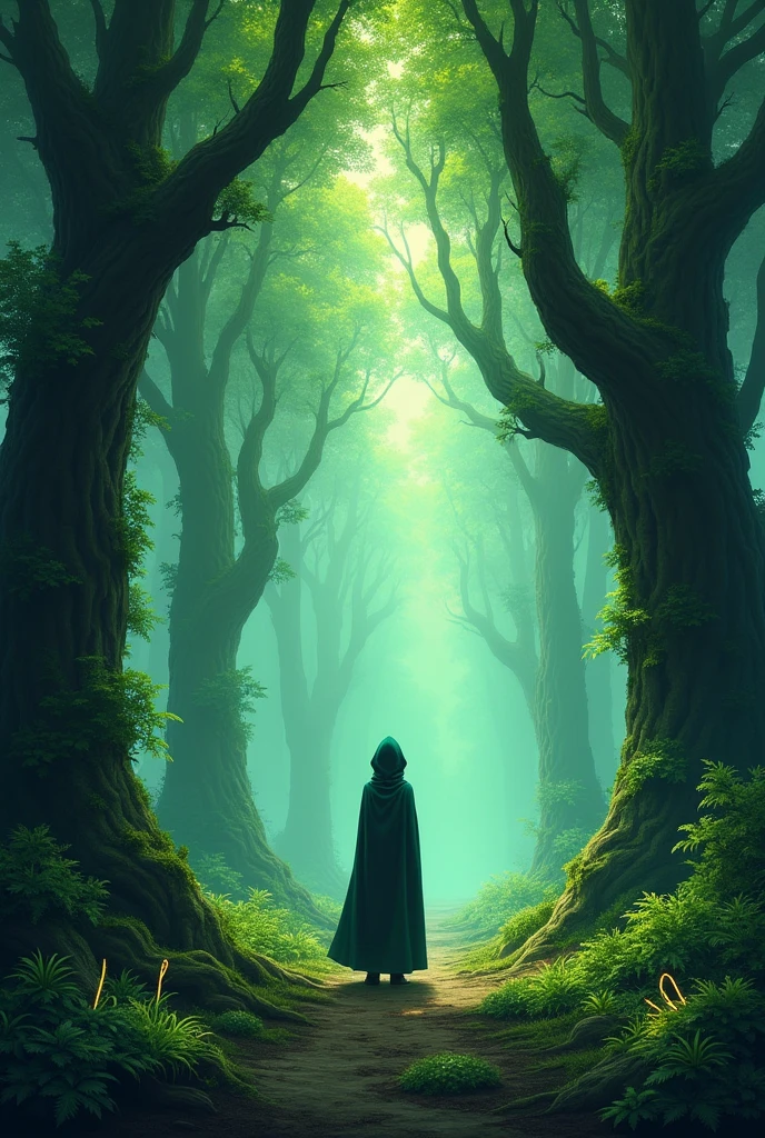 I want a story cover with this theme:
The Forest of Whispers