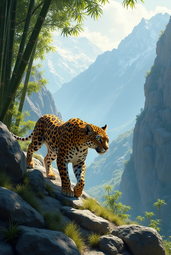 leopard, Baekdu Mountain, enlargement, In the mountains, bamboo