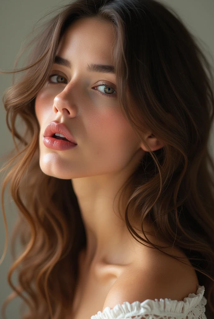 femme arafée aux longs cheveux bruns soufflant un baiser sur ses lèvres, Lucy Hale, lèvres charnues, Image de profil, acquiesça, petit visage en forme de coeur, Hailee Steinfeld, jolie moue, , coeur en forme de visage, Dua Lipa, elle a un joli visage, Kat Dennings, Isabelle Moner, lèvres boudeuses,