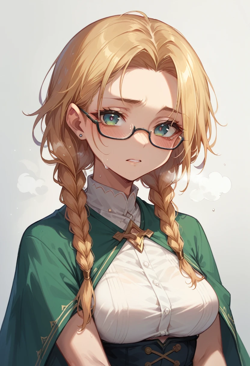 heavy breathing、pojecile cum、Valkyrie、、Otherworldly wind,Glasses、2Two braids