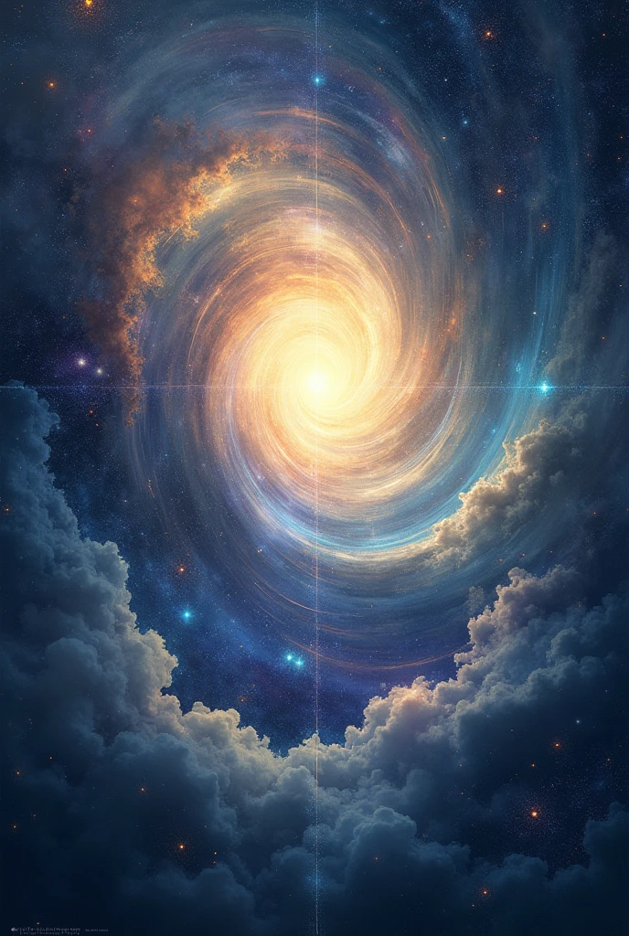 "An abstract and ethereal image representing Spinoza's concept of God as a vast and interconnected universe. The image should depict a cosmic expanse filled with swirling galaxies, stars, and nebulae, all connected by delicate strands of light and energy. In the center, a soft, glowing light emanates, symbolizing the infinite and immanent presence of God in all things. The colors should be a blend of deep blues, purples, and hints of gold, evoking a sense of the divine and the infinite. The overall mood of the image should be serene, contemplative, and awe-inspiring, reflecting Spinoza's pantheistic view that God and nature are one."