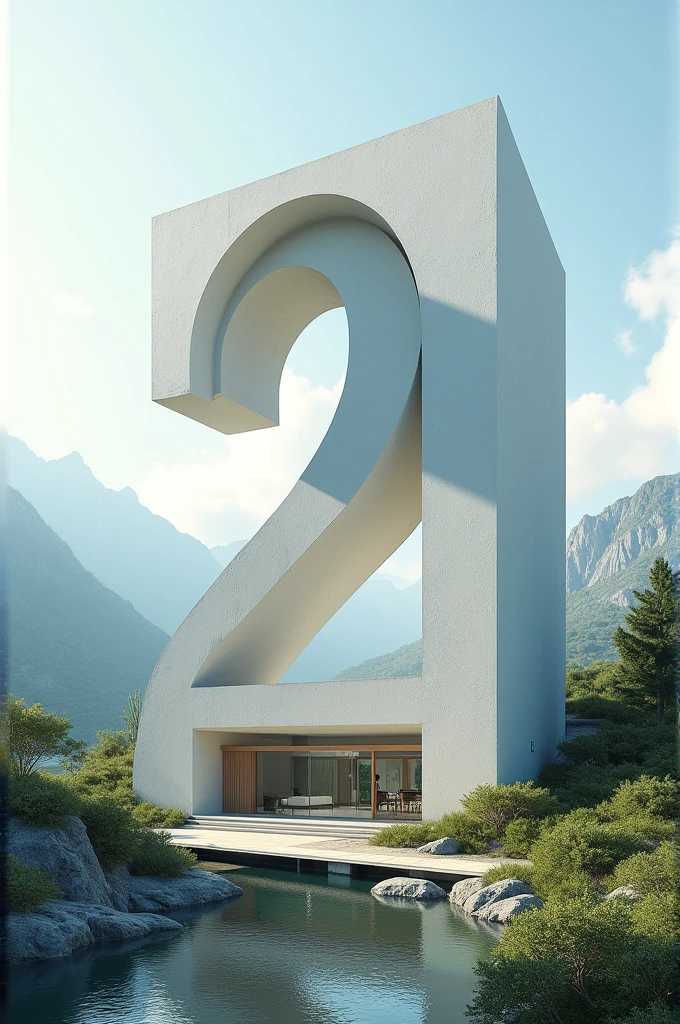 Make an image showing 2⁰c in the shape of a building