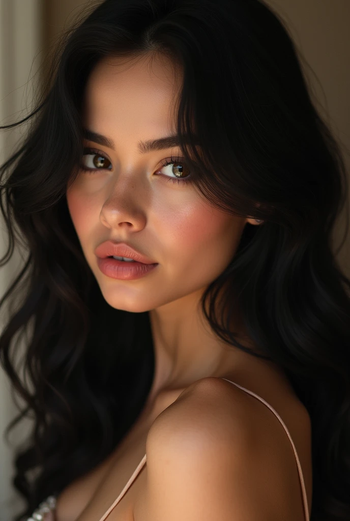 femme arafée aux longs cheveux noir, Lucy Hale, lèvres charnues, Image de profil, acquiesça, lécher, petit visage en forme de coeur, Hailee Steinfeld, jolie moue, coeur en forme de visage, Dua Lipa, elle a un joli visage, Kat Dennings, Isabelle Moner, lèvres boudeuses, magnifique sourire