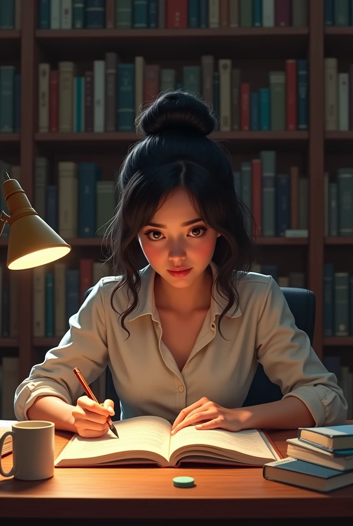 Studies Woman studying Notebooks School