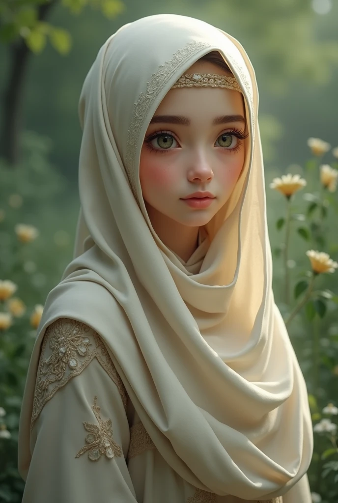 Draw me a picture of a Girl wearing a hijab