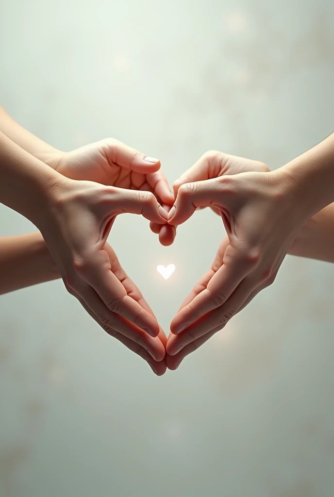 Have 5 hands forming a heart 