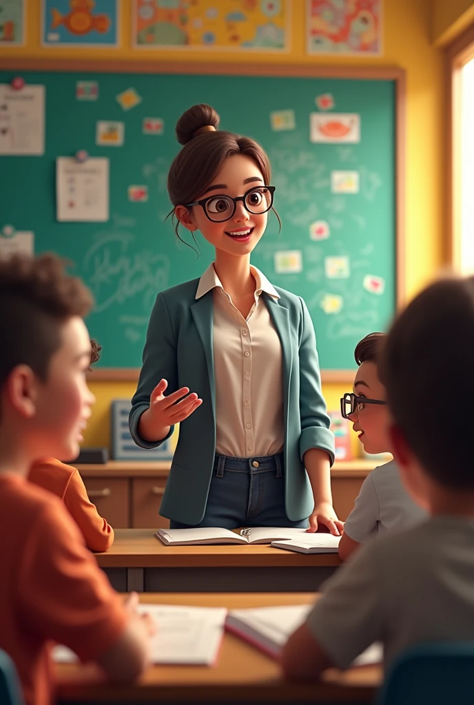 Make me a banner and give me a body Next teacher is teaching children in class