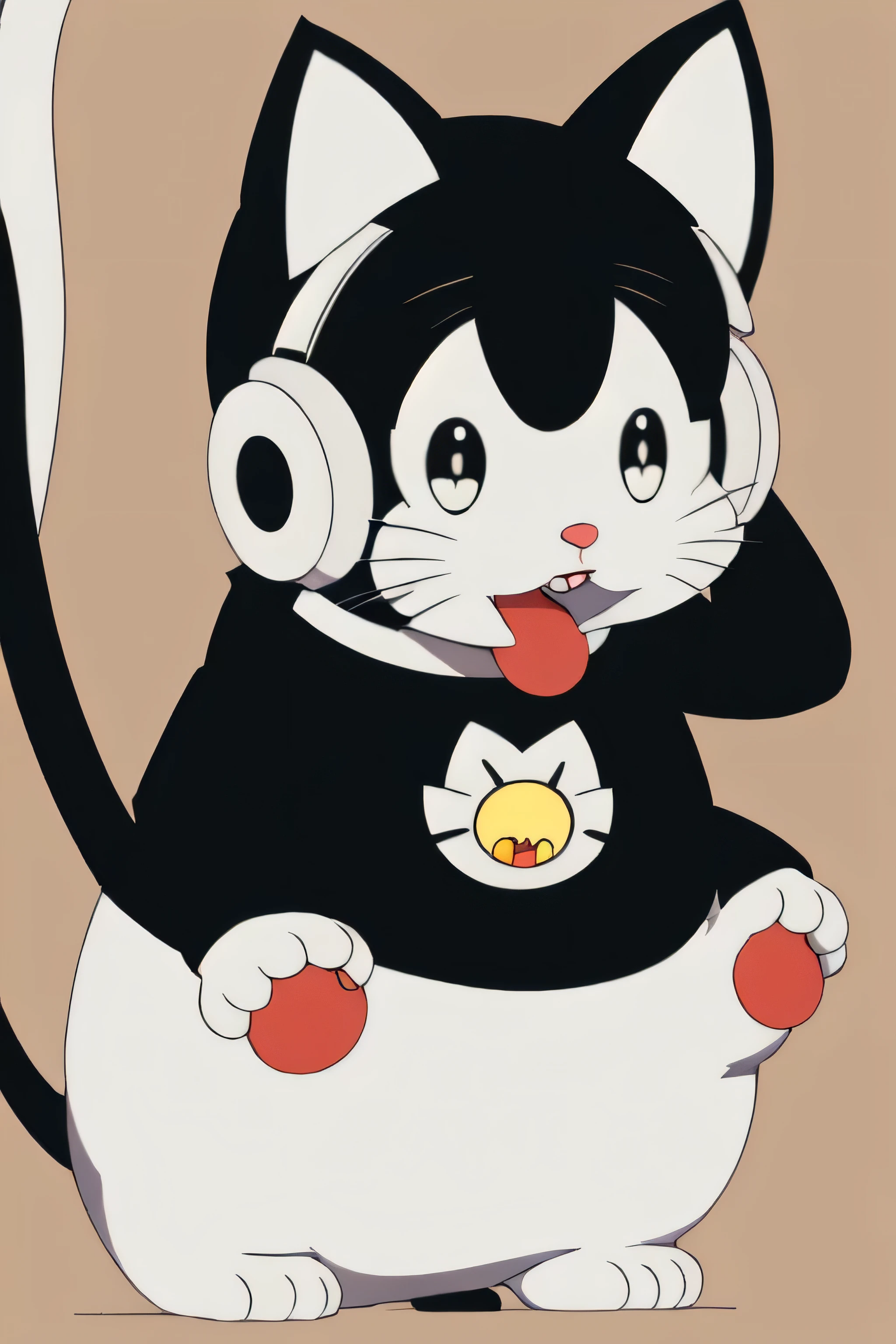 Cat with headphones,Doraemon the Cat