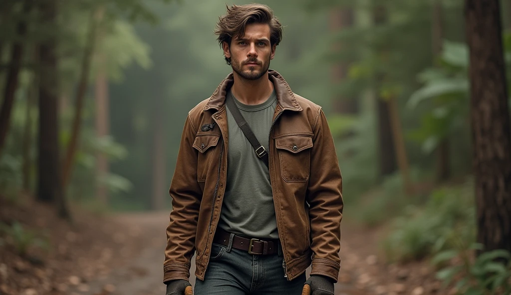 Alex
Appearance: Alex is a young man in his late twenties, with a rugged look that suggests he has seen his fair share of adventures. His short, wavy brown hair is slightly tousled, giving him an air of nonchalance. His piercing green eyes scan the room with caution, always alert for danger. He wears a well-worn brown leather jacket, the kind that has clearly been through many scrapes. Underneath, he has a simple gray t-shirt, paired with dark jeans and sturdy hiking boots, showing his practicality and readiness for whatever comes next.
Personality: Alex is the leader of the group, naturally taking charge in uncertain situations. His demeanor is calm and collected, but there's a sense of underlying tension as if he's always on edge, prepared for something to go wrong. He's resourceful and quick-thinking, often the first to figure out a solution in tight situations.
