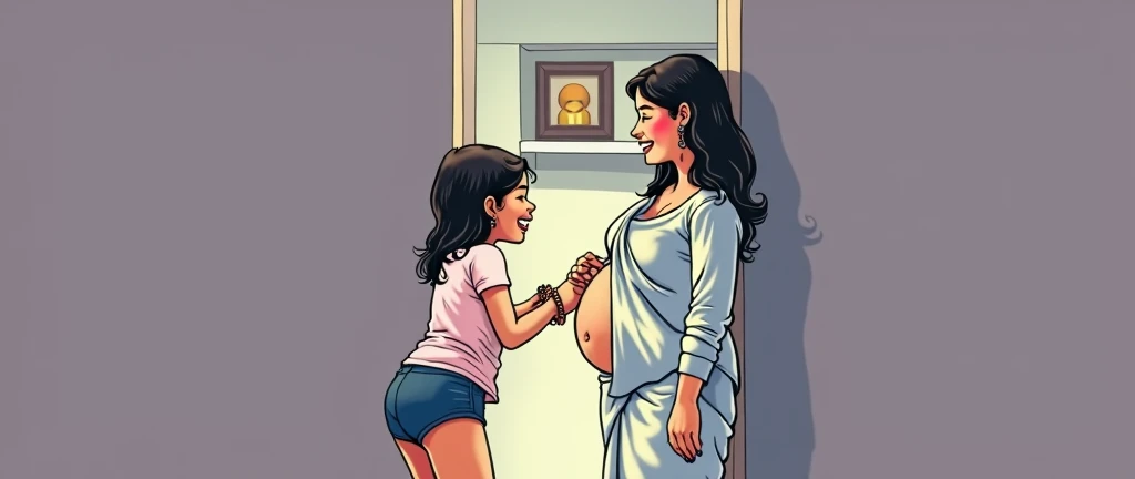 Indian mother with fat sexy body and her daughter with normal body exposing in panty. Sexy erotic orgasmic. 