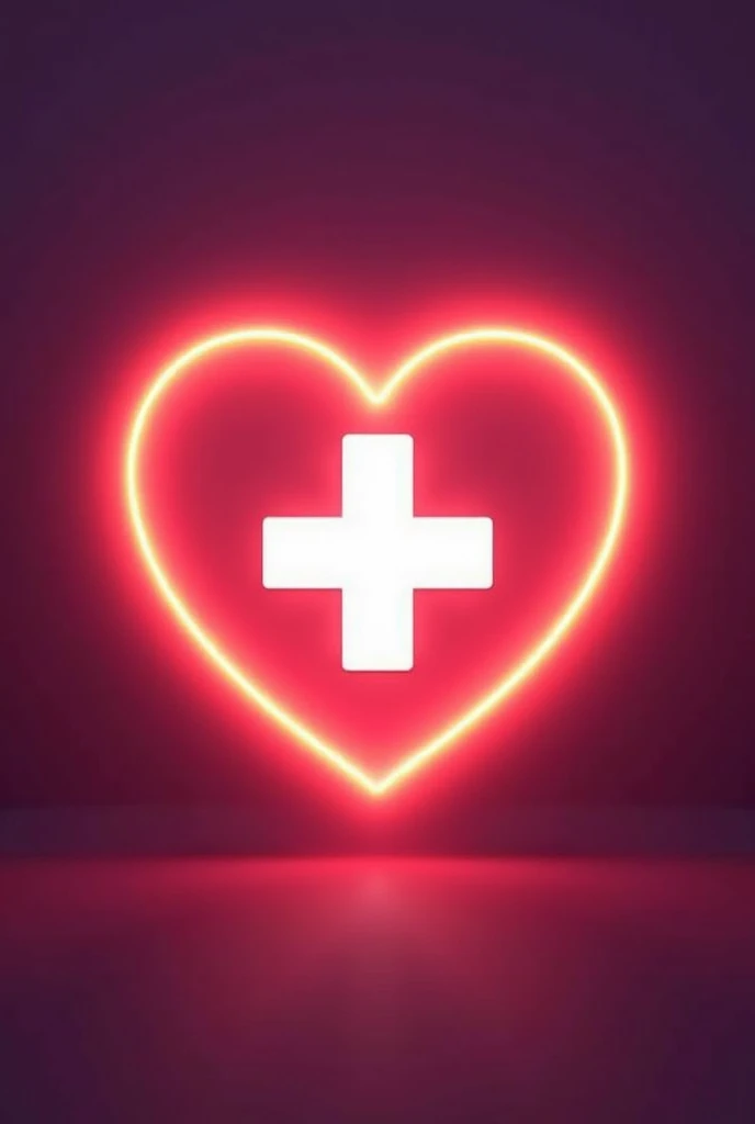 A picture for an app with a heart and in the middle of the heart a white cross