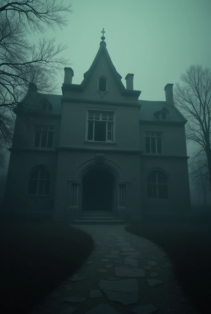 Scary old picture of creepy drak spot of university view that Blurred and can't see clearly