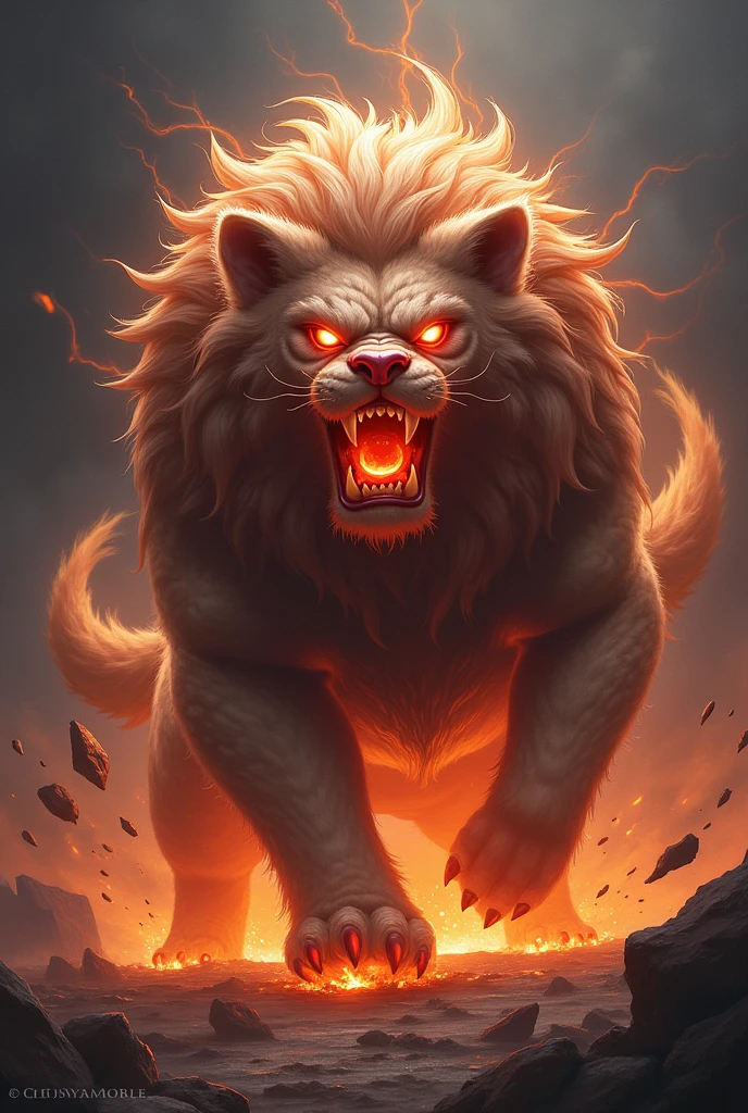 a Foo Dog, lion-maned, hell keeper
