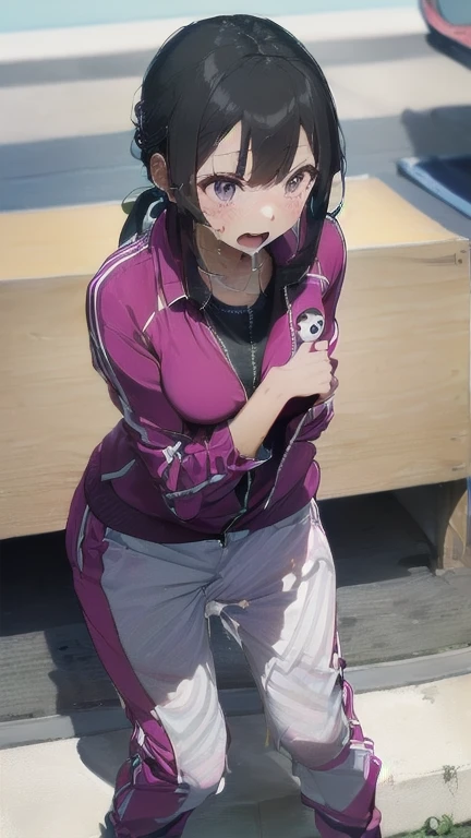 (must be follow these prompts:2.2),masterpiece,best quality,extremely detailed,(in her clothing:3.5),(in her track suit clothing:3.6),(adorable expression:2.5),(usual face:2.2),(displayed one girl on single picture:2.4),(black hair:2.1),(ジャージを着用している身長が低くて少しふくよかなHigh school girls:2.2),(そのHigh school girlsはあどけない印象だが臭い精液をかけられたジャージの上着とズボンをそのまま着用している:2.1),(そのHigh school girlsは湧き上がった性欲に対してジャージを着たままでこらえている:1.4),(A very rigorous training session with sweat, semen and love juices gushing out:2.3),(Whenever I lose a match, my coach punishes me by making me cum inside her vagina all night long.:2.7),(そのHigh school girlsのジャージを着用している全身には性的絶頂に達しながら分泌されたぬるぬるした分泌物がまとわりついた:1.7),(そのHigh school girlsは性的に興奮した男子部員に脱いだジャージの汗の臭いを嗅がれたり精液をかけられたりしている:2.5),(そのHigh school girlsは着用しているジャージにだいぶ前に射精されたのでしみこんだ精液がやがて琥珀色に変色している:2.3),(libidonous tumultus are happened on her under her track suit:2.2),(そのHigh school girlsのジャージの股付近は汗と愛液のために臭くなっている:2.6),(そのHigh school girlsはInnocent faceでとても可愛い:1.9),(淫らな愛液がそのHigh school girlsのジャージのズボンの内股を伝って滴っている:2.1),(そのHigh school girlsのジャージに覆われたおっぱいは強い淫欲のせいでパンパンに膨らんでいる:2.4),(men's elected twangers were inserted her to the depth:2.3),(もちもちした丸みがある身体の精液臭いHigh school girls:2.3),(she was already stroked up to the depth intervaginal sensuous spot:1.8),(notably buldged up her inner labia majora:2.6),(A young, shy moan:1.5),(having big breasts in her clothing:2.6),(運動中のあどけない印象のHigh school girls:2.3),(そのHigh school girlsは身長は低いがほんの少しだけむちっとした身体をしている:2.1),(The crotch of his tracksuit pants is discolored with love juice stains.:2.5),(そのHigh school girlsはズボンの下に隠れて見えないそのマンコから愛液を滴らせながら痙攣している:1.8),(そのHigh school girlsのむちっとした太股をしっかり包みこんでいる臭そうなジャージのズボンは淫らな分泌物のために湿っている:2.0),(そのHigh school girlsは股間がドロドロになってもそのジャージのズボンはしっかり履いたまま耐えている:2.5),(ズボンの上からいつも自分の股間を押さえているHigh school girls:1.7),(A moan filled with childish embarrassment:1.5),(そのHigh school girlsのジャージに覆われた乳房や乳首は強い淫欲のために張っている:2.4),(そのHigh school girlsは真面目に練習している:2.5),(そのHigh school girlsの脚は短くて太い:2.2),(High school girls:2.2),(she looks like japanese idol:2.3),(Tracksuit pants are made of a durable fabric that will never tear.:2.3),(Her breasts are completely hidden under her jersey:2.4),(she looks like a ta:2.0),(これらは他の誰にでもなく全てそのHigh school girls自身に降りかかった内容:3.5),(Make sure to depict the face:5.3),(Calm expression:4.3),(Innocent face:3),(そのHigh school girls一人だけをしっかりと描いた:3.3),(登場人物はそのHigh school girlsのみ:4.2),(Portrait Style:5)