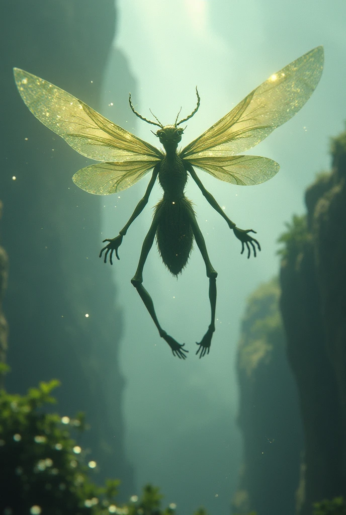 there is a woman standing in the middle of a field with a butterfly on her back, insectoid, with wings. ultra-detailed, symmetrical epic fantasy art, inspired by Grzegorz Domaradzki, weta digital, great digital art with details, dramatic concept art, metamorphosis complex 3d render, stefan koidl inspired
