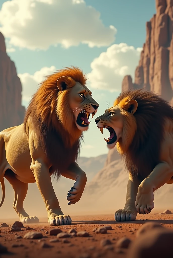 Lion with enemy 4k