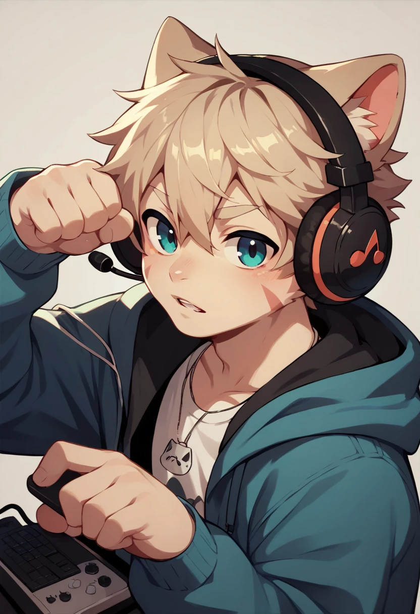 Wearing headphones,Cat Man,
