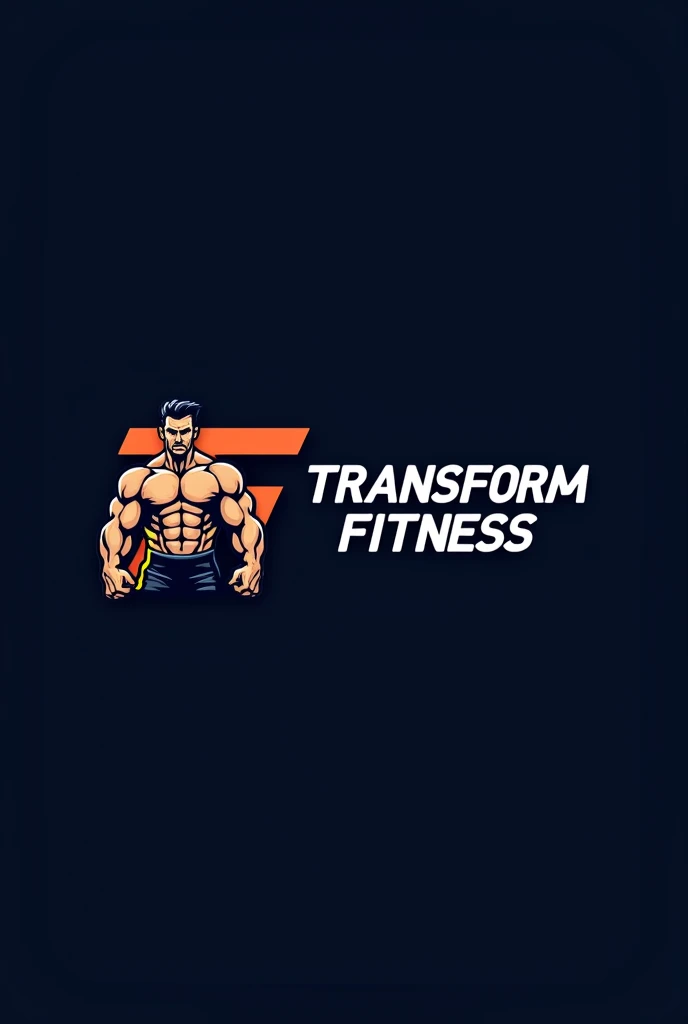 Give me a logo for an Instagram profile focused on selling gym products such as supplements, training tips etc with the name of transform fitness with dark blue colors And something that refers to physical exercises such as gym and well-being more beautiful just with the initials with a gym mascot something more beautiful