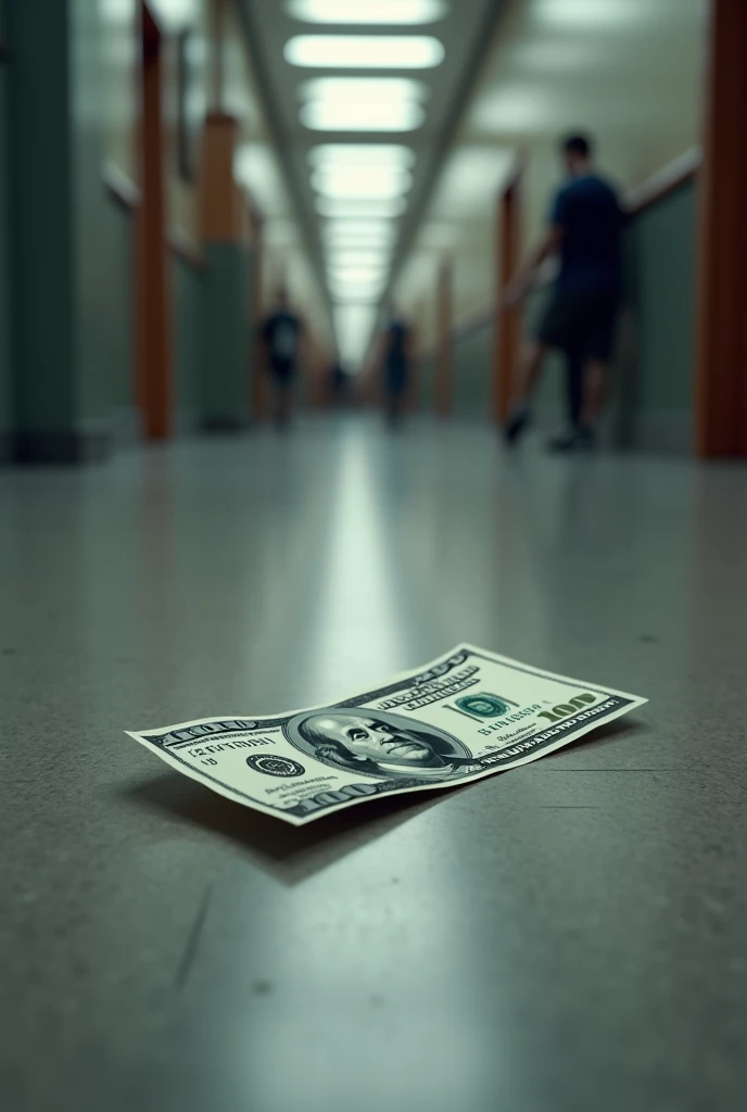 The same place but with a 100 dollar bill on the floor