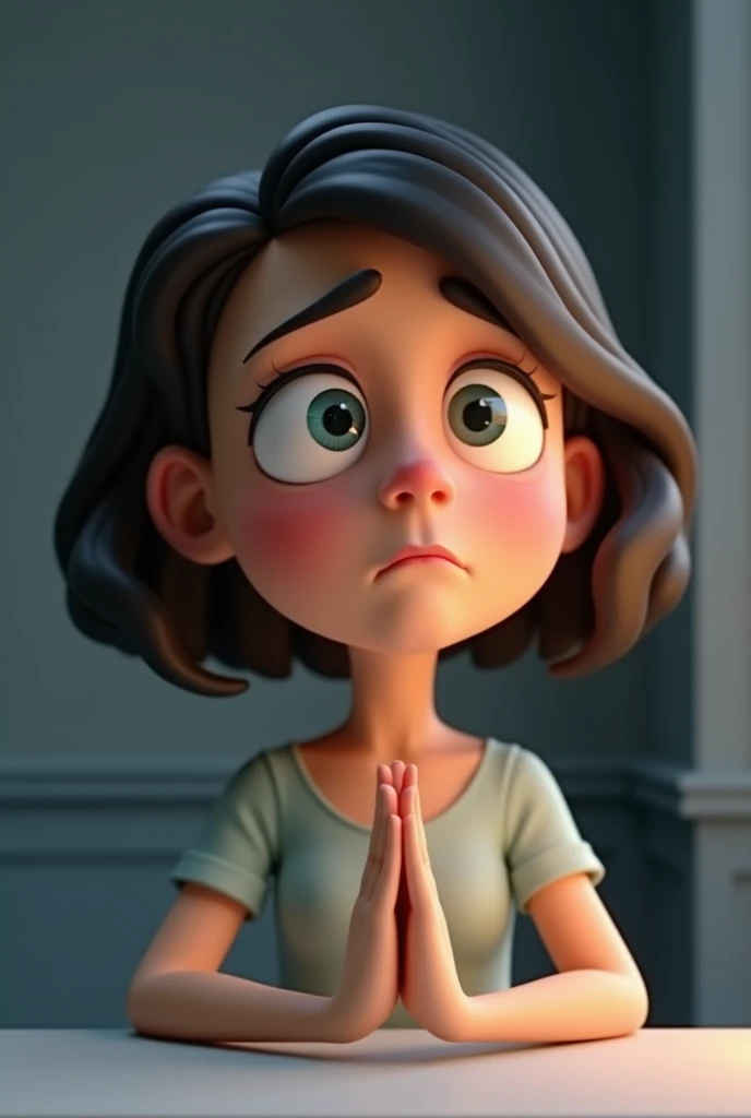 A wife 3d cartoon hd image sad
