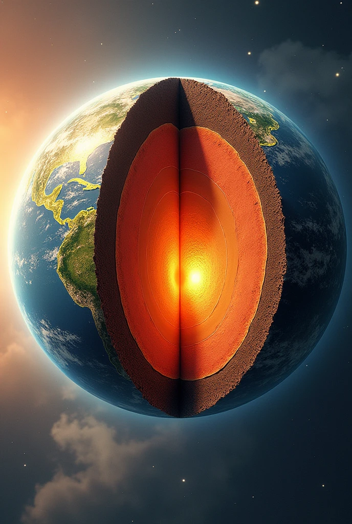 Draw what you think earths layers will look like in 5 billion years when it is much cooler much cooler