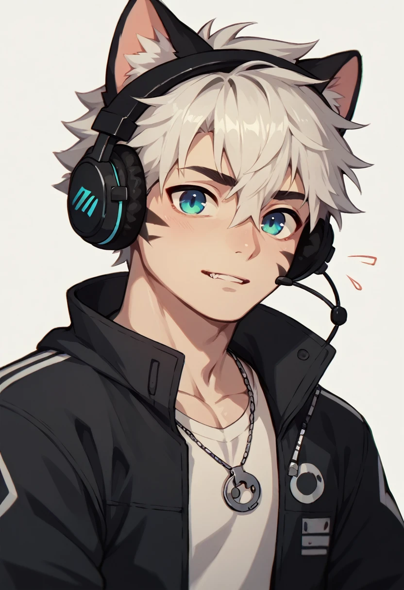Wearing headphones,Cat Man,Spaced out