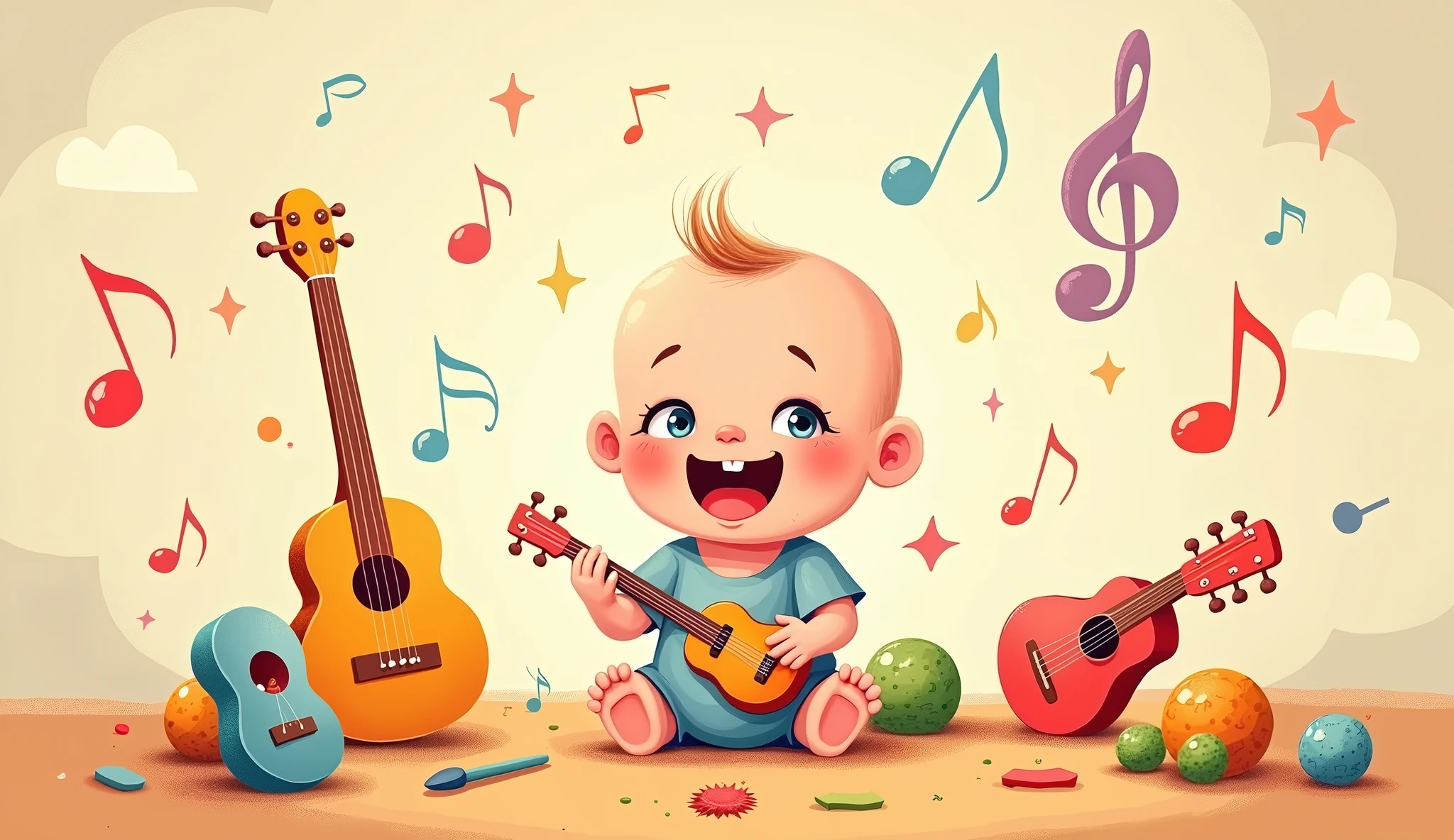 Create me a YouTube channel cover image of size 2,560 × 1,440 px . With a name Baby Tunes Time.
