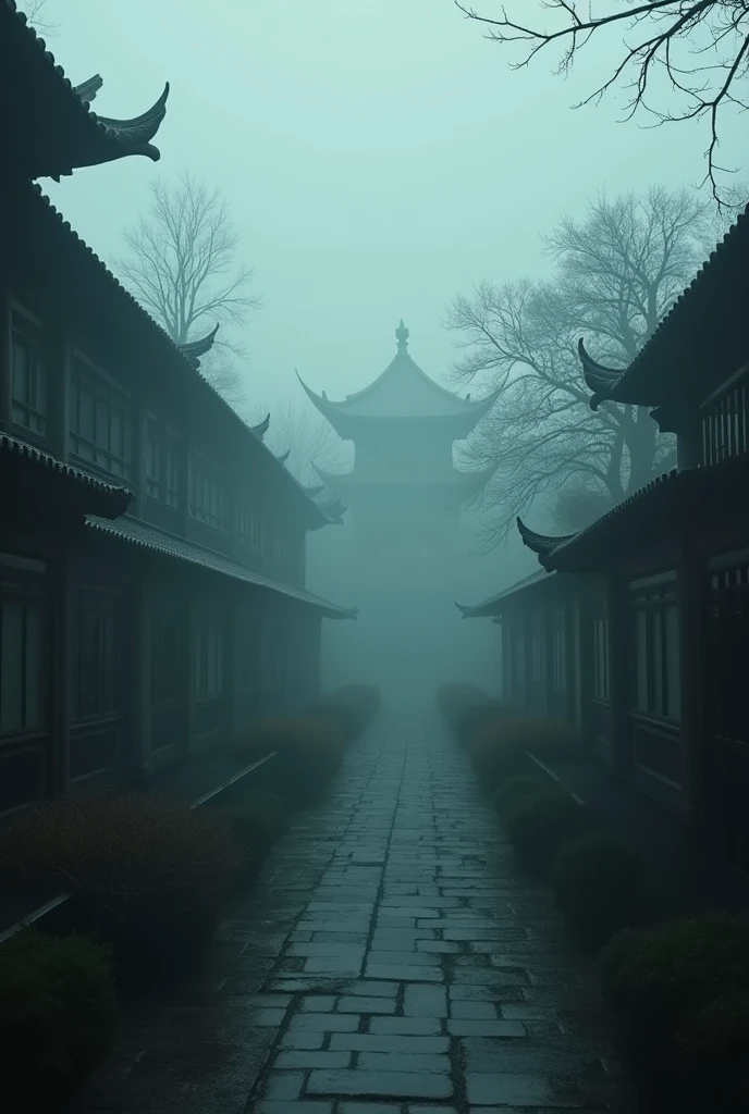 Scary old picture of creepy drak spot of Asia university view that Blurred and can't see clearly very scary