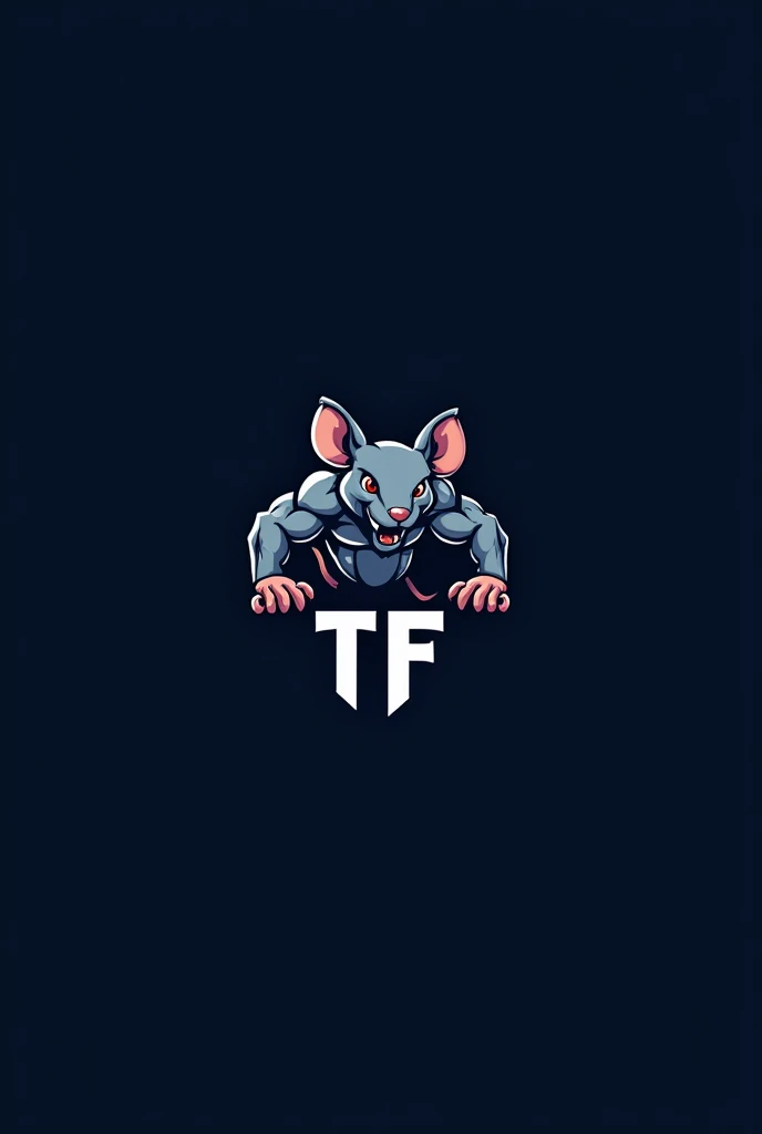 Give me a logo for an Instagram profile focused on selling gym products such as supplements, training tips etc with the name of transform fitness with dark blue colors And something that refers to physical exercises such as gym and well-being more beautiful just with the initials with a gym mascot something more beautiful and aesthetic that refers to a mouse training extremely hard