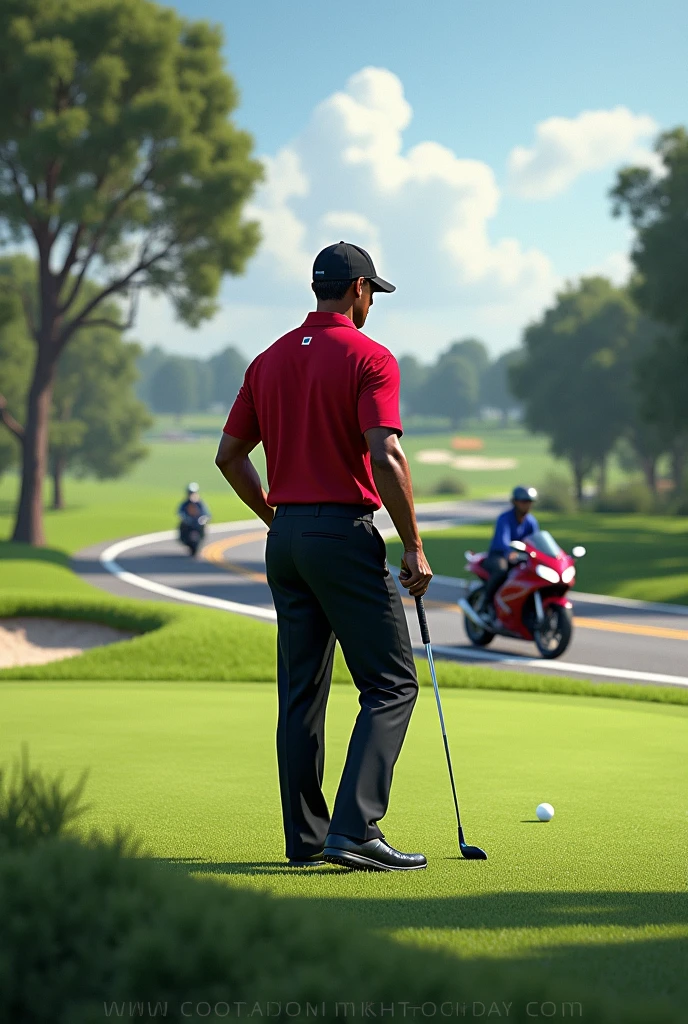 Tiger Woods road par ha car bike